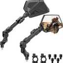 Motorcycle Mirrors for All Riders Heights, Extendable Foldable 360 Adjustable Convex Mirrors, M8 M10 Universal Handlebar Mount Compatible with ATV Scooter Dirt Bike Snowmobile