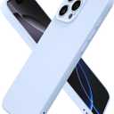 Oakxco for iPhone 16 Pro Max Case Silicone, Ultra Slim Thin Phone Case for Women Girls, Plain Solid Color Minimalist Aesthetic Cute Girly Design, Soft Rubber Gel TPU with Camera Cover, Light Blue