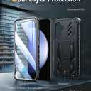 FNTCASE for Samsung Galaxy S23-FE Case: Military Grade Protective Hard Phone Case with Kickstand | Screen Protector | Shockproof TPU Full Protection Drop Proof Phone Cover for Galaxy S23 FE 5G Green