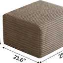 25.6" Ottoman Foot Rest for Couch，Plush Corduroy Rectangle Ottomans,Upholstered Memory Foam Couches Ottomans - Compressed Sofa in a Box No Assembly Require,Camel