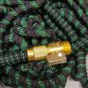 50 ft Expandable Garden Hose - Kink Free Flexible Water Hose with Thumb-Controlled 10-Function Nozzle, 3/4 Solid Connectors, Durable 3750D Fabric, 4-Layer Latex Core