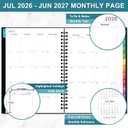 Planner 2026-2027 - Academic Planner 2026-2027, Weekly and Monthly, Jul 2026 - Jun 2027, 26-27 Planner 6.3 8.4, Notes, Thick Paper, Back Pocket, Twin-wire Binding