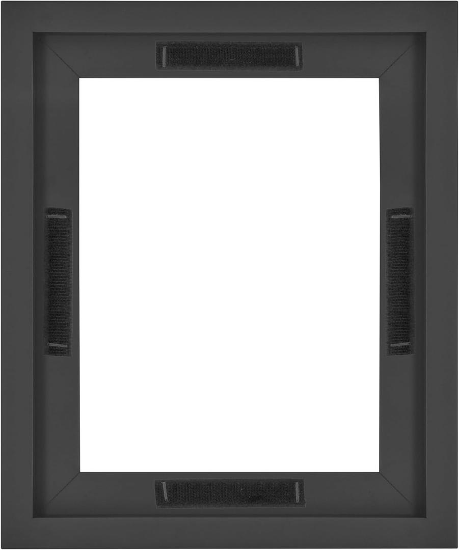 MCS Canvas Float Frames 8x10 Frame, Black Frame for Finished Canvases, Vertical & Horizontal Wall Hanging Frame with Adhesive for Canvas Paintings (Pack of 1)