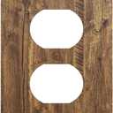 Outlet Covers Brown Rustic Wood Westen Country 1 Gang Duplex Light Switch Cover Plate Decorative Wall Plates Electrical Switch Plate Receptacle Cover for Farmhouse Cabin Decor