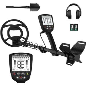 Metal Detector for Adults & Kids,Higher Accuracy Gold Detector with Bigger LCD Display,Waterproof 10" IP68 Coil & 4 Modes,New Advanced DSP Chip,6-Metal Identification Suitable for Beach and Backyard (Black)