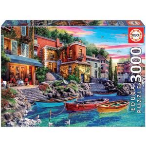 Educa - Sunset in Como - 3000 Piece Jigsaw Puzzle - Puzzle Glue Included - Completed Image Measures 47.25" x 33.5" - Ages 14+ (19052)
