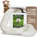 Wool Roving Top  8 OZ Natural Corriedale, Bulk Pack, Best Core Wool for Needle Felting Wool, Wool Felting, Dryer Balls, Yarn Roving - Ethically Sourced, Processed in USA - White Ecru, 29.5 Micron