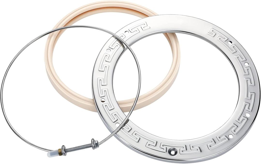 Therwen Pool Light Ring Replacement Pool Light Gasket Stainless Steel Face Ring Assembly Replacement for Swimming Pool LED Light, 8.4 Inch