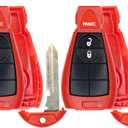 2X New Replacement Keyless Entry Remote Key Fob Shell / CASE Compatible with & Fits for Dodge RAM Jeep - (No Electronics or Chip Inside)