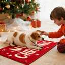 TYUU Christmas Bathroom Rugs, Extra Soft Absorbent Bath Rug Non Slip Washable Bathroom Mat Holiday Xmas Home Decor Indoor Bath Mat, Merry Christmas, 20"x30"