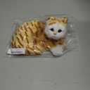 Realistic Orange Tabby Cat Figurine for Indoors Interesting Decoration Soft Hollow 8-Inch Faux Fur Design for Photography Prop or Desktop Art