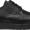 Men's Dress Sneakers Lightweight Casual Business Wingtip Oxford Shoes, 14, All Black