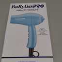 BaBylissPRO Nano Titanium Travel Hair Dryer, 1000 Watt Professional Blow Dryer with Concentrator Nozzle, Foldable Handle, Dual Voltage