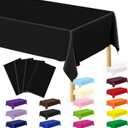 QZYL 4 PCS Picnic Table Cover with Bench Covers, Black Plastic Table Cloths, 54 X 108 in Disposable Waterproof Rectangle Table Covers for Camping Birthdays Weddings Parties Christmas