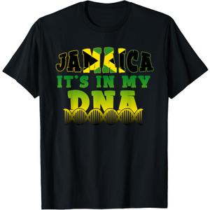 Jamaican Flag Jamaica It`s in My DNA Men Women Kids Gift T-Shirt Male Small