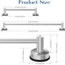 Adjustable Suction Cup Towel Bar for Bathroom Wall, 14.624 Inches Brushed Nickel Towel Bar, Stainless Steel Bath Towel Holder, Towel Racks for Bathroom Shower (Brushed Nickel)