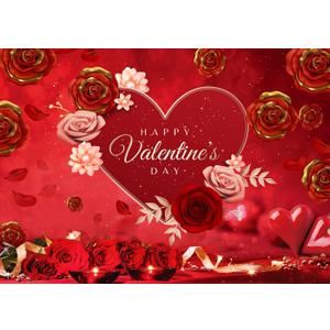 CYLYH 8x6ft Beautiful Blossom Love Heart Bridal Shower Wedding Anniversary Decoration Valentines Party Decorations Banner D556