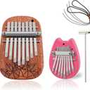 RANMING Kalimba 8 Key 2 Pack Mini Set, Portable Finger Thumb Piano Exquisite Musical Gift for Adults & Christmas