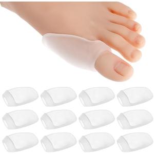 Dimeho 12 Pcs Bunion Cushion Protector, Bunion Corrector Pads with Separator Guards Clear Shields Relief for Big Toe Calluses Corns