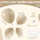 Amandir 153pcs Light Brown Balloons Arch Garland Kit Different Sizes 18 12 10 5 Inch Cream Beige Ivory Nude Neutral Boho Tan Balloon for Birthday Wedding Anniversary Gender Reveal Party Decorations