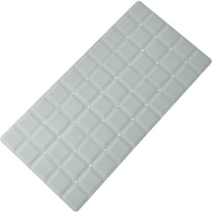 Webos Foldable Silicone Bathtub Mat: Jumbo Size Heavy Duty Safety Bath Mat for Tub Without Suction Cups Non Slip Bath & Shower Mat for Textured, Reglazed, Refinished Tub (Grey, 35.8 x 17.7)