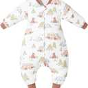 ikaufen Baby Sleep Sack 100% Cotton Smart Thermostatic Stay Snug Swaddle Transition Sleeping Bag 1.0 TOG | 12-24Months(M)