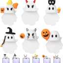 Ghostees Mystery Phone Buddy, Stick-On Halloween Ghost & Pumpkin Phone Topper, Halloween Cute-Ghost Phones Charm Cute Cling Decoration For All Smartphone(6Pcs)