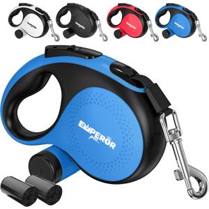 Emperor Pets 26 ft Retractable Dog Leash Blue - Heavy Duty Retractable Pet Leash with Anti-Slip Grip for Medium to Large Dogs up to 110 lbs -Aura BL26