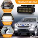 4PCS LED Grille Lights, Universal Clip-On Car Front White Grill Lights, with Wiring Harness & Fuse, Compatible with Dodge Ram 1500 GMC Sierra Jeep Silverado Ford F150 Raptor Toyota 4Runner