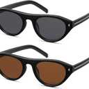 Retro Oval Sunglasses for Women, Small Cat Eye Trendy Shades UV400 | sun glasses womens, narrow frame, fashion accessory, CL015