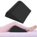 HOMBYS Wedge Bolster Pillow for Legs,Knee Wedge Pillow for Massage Table,Triangle Massage Bolsters for Under Legs,PU Leather Waterproof Foam Tatoo Pillow (Black)