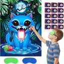 2 x Purple Demon Birthday Decorations, Blue Cat Demon Pin The Letter,Large Poster Stickers Party Supplies
