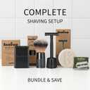 Bambaw Double Edge Safety Razor with 5 Safety Razor Blades, Single Blade Razor for Men with Razor Stand, Double Edge Razor, Safety Razors for Men - Black