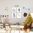 Boat Wades Chinoiserie Christmas Winter Wall Art Prints Set of 4, Grandmillennial Pink and Blue Xmas Tree Candy Cane Snowman Posters Pictures Wall Decor for Bedroom Home Office, 8x10 Unframed