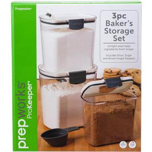 PREPWORKS ProKeeper 3 Piece Baker's Storage Set - Includes Flour, Sugar, and Brown Sugar Containers