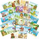 Alphabet Learning Pocket Chart Mats Educational Toys for Kids, 26 Piece ABC Letter Cards Set for Kids Ages 3-5 Preschool Kindergarten Learning Activities Homeschool Daycare Classroom, 13.78 x 9.84 inches