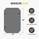 Vanity Bathroom Mirror, 24" x 36" Black Scalloped Mirror for Wall
