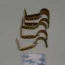 Frienda 6 Pcs Curtain Rod Brackets Adjustable Holder Wall for 1 Inch Diameter Curtain Rod General Bracket Hooks with Screws (Gold)