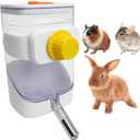 24oz Automatic Rabbit Water Dispenser for Cage Hanging Guinea Pig Water Bottle No Drip Bunny Water Feeder for Ferret Rat Hamster Chinchillaand Other Small Animals (White)