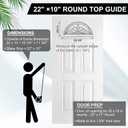 22" x 10" Entry Nouveau Door Glass Insert Half Round Top Exterior Front Door Window Inserts Replacement Kit for Home Improvement(1 Lite Glass,Patina Caming)
