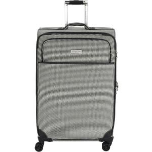 London Fog Cambridge 29" Expandable Spinner Softside Suitcase, Black White Houndstooth, Large
