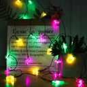 Curyidy Summer Tropical Party Decorations Hawaiian String Lights, 30LED Flamingo Pineapple Palm Tree Solar String Lights Outdoor, Beach Themed for Pool, Love Island, Luau Party Decor