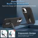 Compatible for Oneplus 13S / 13T Phone Case with Screen Protector, 360 Rotatable Folding Hidden Kickstand/Stand Silicone TPU Protective Cover Case for Oneplus 1+ 13S/13T 5G 2025 - Black