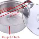 Stainless Steel Saucepan, 0.9 Quart Double Handle Milk and Soup Pot with Lid for Warming, Cooking and Boiling Milk, Spaghetti, Soup in Kitchen and Outdoor (16cm)