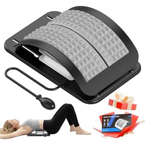 teepten Back Stretcher for Lower Back Pain Relief, Adjustable Lumbar Traction Device, Ergonomic Spine Board with Acupressure Points, Back Massager for Spinal Decompression and Scoliosis