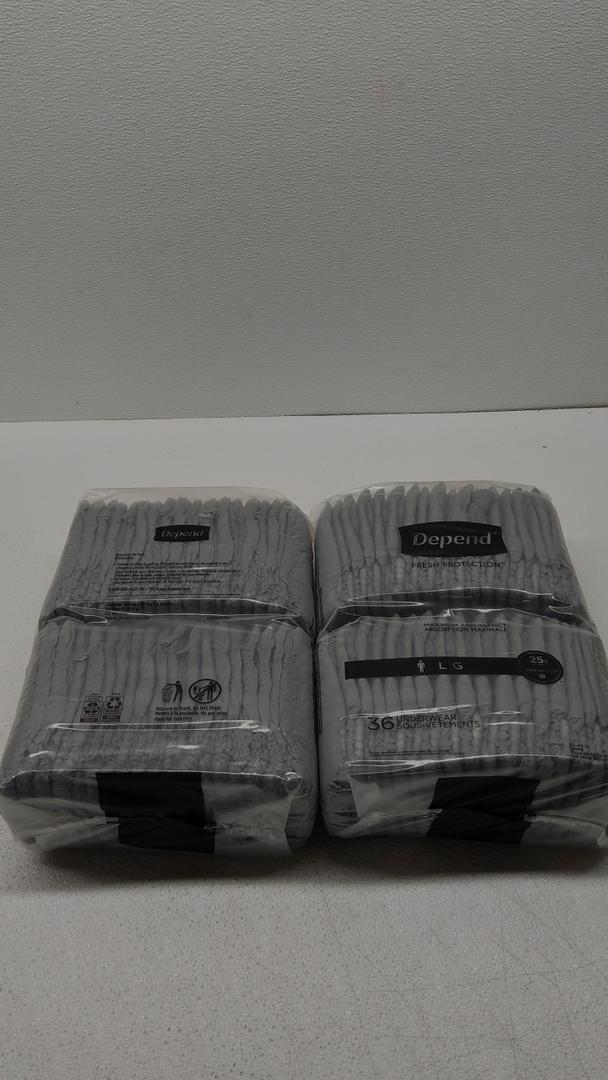  Depend Night Defense Adult Diapers, Incontinence Underwear for Men, Disposable, Overnight, Large, Grey, 72 Count, Packaging May Vary