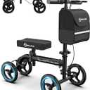 WHLICKS Premium Knee Scooter for Adults for Foot Surgery, Foldable & Steerable Knee Walker with Dual Brakes, Medical Knee Scooter for Broken Foot Injured, Lightweight Leg Scooter for Broken Ankle