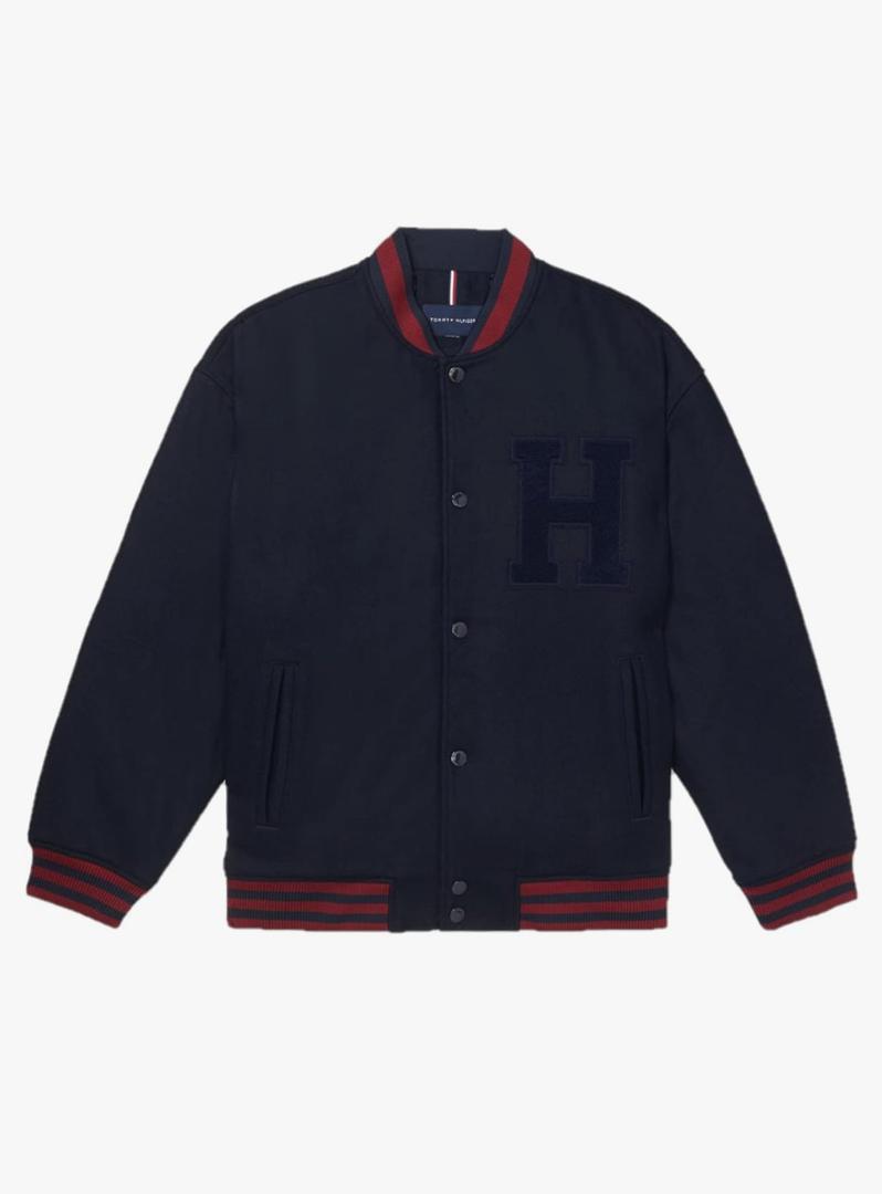 Tommy Hilfiger Men's Adaptive Varsity Jacket, Desert Sky, Size: Medium