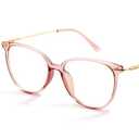 Gaoye Blue Light Blocking Glasses Women/Men, Fashion Cat Eye Fake Eyeglasses UV Ray Filter Computer Gaming Glasses (Pink Frame/Transparent Lens)