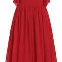 Women Mexican Embroidered Dress Traditional Casual Summer Floral Cinco De Mayo Fiesta Outfit Dance Party Midi Dresses (Small)